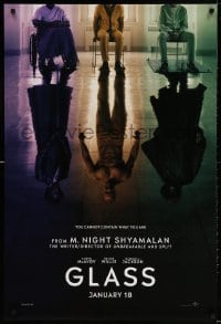 3z660 GLASS teaser DS 1sh 2019 M. Night Shyamalan, Samuel Jackson in title role, Willis, McAvoy!