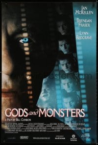 3z663 GODS & MONSTERS 1sh 1998 James Whale biography, cool close up of Ian McKellen!