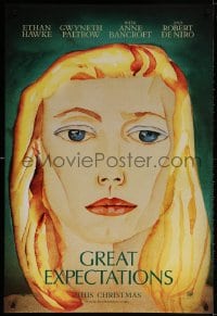 3z666 GREAT EXPECTATIONS teaser DS 1sh 1998 close-up artwork of Gwyneth Paltrow, Dickens!