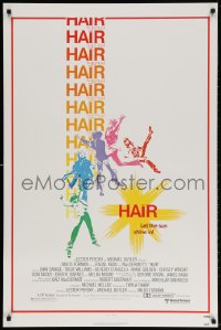 3z678 HAIR 1sh 1979 Milos Forman musical, Treat Williams, let the sun shine in!