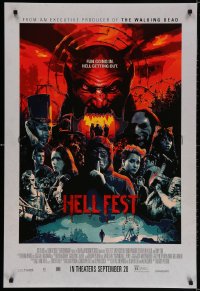3z692 HELL FEST advance DS 1sh 2018 very creepy carnival images, fun going in, hell getting out!