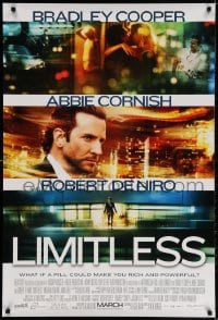 3z766 LIMITLESS advance DS 1sh 2011 Neil Burger, Bradley Cooper, Robert De Niro, Abbie Cornish!