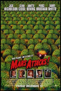 3z784 MARS ATTACKS! int'l advance 1sh 1996 directed by Tim Burton, great image of brainy aliens!