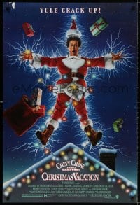 3z812 NATIONAL LAMPOON'S CHRISTMAS VACATION DS 1sh 1989 Consani art of Chevy Chase, yule crack up!
