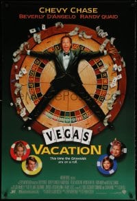3z813 NATIONAL LAMPOON'S VEGAS VACATION 1sh 1997 great image of Chevy Chase on roulette wheel!