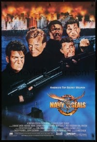 3z816 NAVY SEALS int'l 1sh 1990 Charlie Sheen & Michael Beihn are America's top secret weapon!