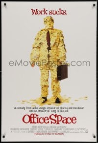 3z823 OFFICE SPACE advance DS 1sh 1999 directed by Mike Judge, Stephen Root covered in post-its!