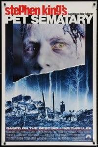 3z830 PET SEMATARY 1sh 1989 Stephen King's best selling thriller, cool graveyard image!