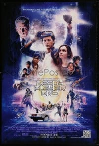 3z869 READY PLAYER ONE advance DS 1sh 2018 montage of stars, Steven Spielberg directed!