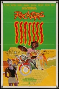 3z880 ROCKERS 1sh 1980 Bunny Wailer, The Heptones, Peter Tosh, cool art of reggae drummer!