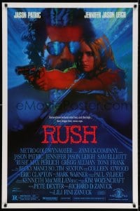 3z888 RUSH 1sh 1991 Jason Patric, sexy Jennifer Jason Leigh w/gun!