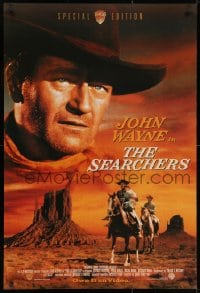 3z202 SEARCHERS 27x40 video poster R1998 classic image of John Wayne in Monument Valley, John Ford