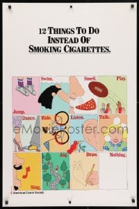 3z264 12 THINGS TO DO INSTEAD OF SMOKING CIGARETTES 25x38 special poster 1976 Seymour Chwast artwork!