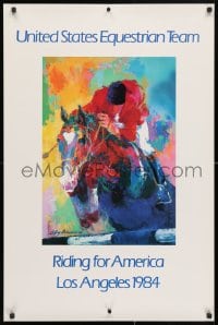 3z267 1984 SUMMER OLYMPICS 24x36 special poster 1984 U.S. equestrian team, riding for America!