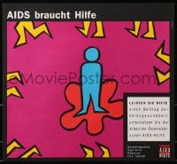 3z279 AIDS HILFE 14x15 Austrian special poster 2000s HIV/AIDS, purple art style!