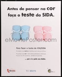 3z288 ANTES DE PENSAR NA COR FACA O TESTE DA SIDA 19x24 Portuguese special poster 1990s HIV/AIDS!