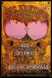 3z069 BIG BROTHER & THE HOLDING COMPANY/RICHIE HAVENS/ILLINOIS SPEED PRESS 14x21 music poster 1968