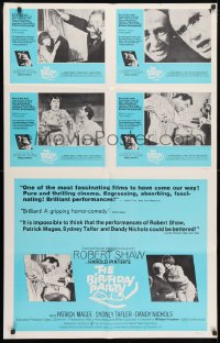 3z301 BIRTHDAY PARTY 28x44 special poster 1968 directed by William Friedkin, Harold Pinter, Robert Shaw!