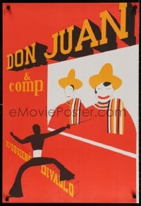 3z144 DON JUAN & COMP. 22x33 Czech stage poster 1970 completely different art by Frantisek Zelenk!