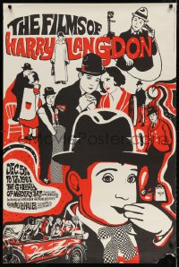3z066 FILMS OF HARRY LANGDON 30x45 film festival poster 1967 Harry Langdon from several scenes!
