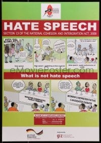 3z349 HATE SPEECH 12x17 Kenyan special poster 2008 National Cohesion and Integration Act!