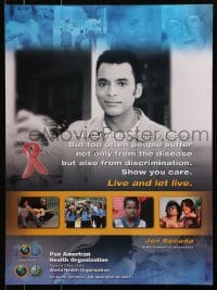 3z356 HIV/AIDS HAS MANY FACES 18x24 special poster 2002 great close-up image of Jon Secada!