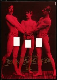 3z086 HOT RUBBER COMPANY 17x24 Swiss advertising poster 1990s HIV/AIDS, image of naked guys!