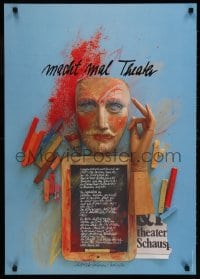 3z162 MACHT MAL THEATER 24x33 German stage poster 1981 artwork by Holger Matthies!