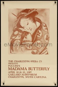 3z163 MADAMA BUTTERFLY 23x35 stage poster 1980 great close-up art by John Doyle!