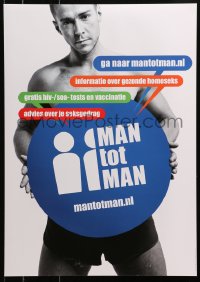 3z387 MAN TOT MAN blue style 17x24 Dutch special poster 2000s man to man, HIV/AIDS!