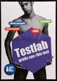 3z386 MAN TOT MAN 17x24 purple style Dutch special poster 2000s man to man, HIV/AIDS!