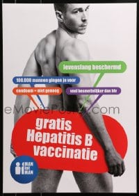 3z388 MAN TOT MAN red style 17x24 Dutch special poster 2000s man to man, HIV/AIDS!