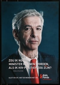 3z390 AIDS FONDS Plasterk style 17x24 Dutch special poster 2000s HIV/AIDS, image of Ronald Plasterk