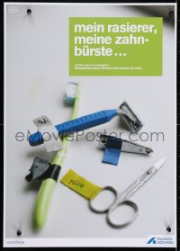 3z393 MEIN RASIERER, MEINE ZAHNBURSTE 17x24 German special poster 2000s HIV/AIDS, do not share!