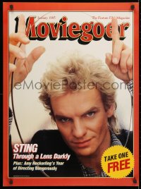 3z409 MOVIEGOER 22x30 special poster January 1985 great close-up of Sting, through a lens darkly!