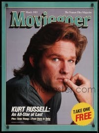 3z413 MOVIEGOER 22x30 special poster March 1985 great close-up of Kurt Russell by Mark Hanauer!