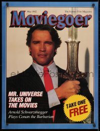 3z402 MOVIEGOER 22x29 special poster May 1982 Mr. Universe Arnold Schwarzenegger will be Conan!