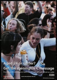 3z420 NATIONAL HEALTH SERVICE 17x24 English special poster 1990s get the meningitis message!