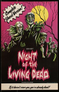 3z424 NIGHT OF THE LIVING DEAD 11x17 special poster R1978 George Romero zombie classic, they lust for human flesh!