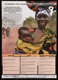 3z437 PLAN INTERNATIONAL 12x17 Tanzanian special poster 1990s cool close-up of mother with child!