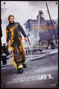 3z133 RESCUE ME group of 2 tv posters 2000s great images od Denis Leary on fire and more!