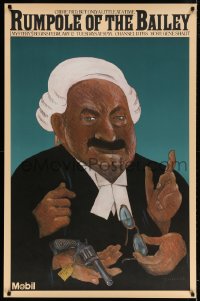 3z129 RUMPOLE OF THE BAILEY tv poster 1981 Chwast artwork of Leo McKern in the title role!