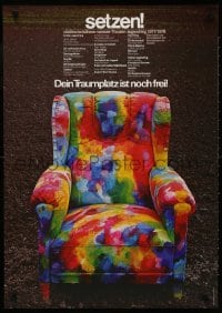 3z181 SETZEN 24x33 German stage poster 1977 image of painted chair by Holger Matthies!
