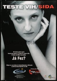 3z462 TESTE VIH/SIDA 19x27 Portuguese special poster 2000s HIV/AIDS, close-up of concerned woman!