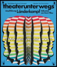 3z189 THEATERUNTERWEGS 23x28 German stage poster 1990s Stadt Bugnen Dortmund Schauspiel!