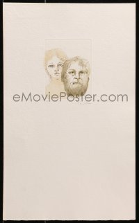 3z043 UNKNOWN ART PRINT signed artist's proof 10x16 art print 1980s close-up man & woman, help!