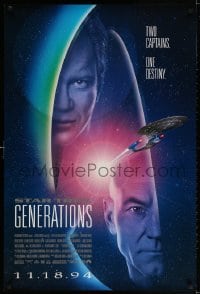 3z916 STAR TREK: GENERATIONS int'l advance DS 1sh 1994 cool sci-fi art of the Enterprise, Boldly Go!