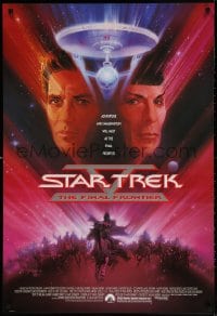 3z913 STAR TREK V 1sh 1989 The Final Frontier, art of William Shatner & Leonard Nimoy by Bob Peak!