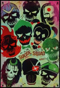 3z927 SUICIDE SQUAD teaser DS 1sh 2016 Smith, Leto as the Joker, Robbie, Kinnaman, cool art!