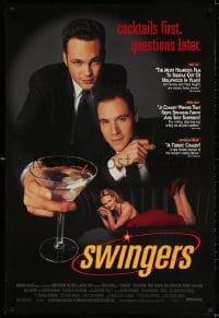 3z932 SWINGERS 1sh 1996 Vince Vaughn & Jon Favreau, sexy Heather Graham, cocktails first, reviews!